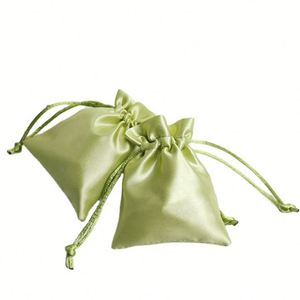 Custom Satin Silk Drawstring Jewelry Gift Bags Delicate Wedding Favor <b>Packaging</b> for Christmas Gifts <b>Textile</b> <b>Packaging</b> - Product Image 3