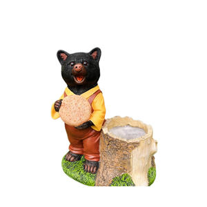 Pot de fleurs animalier en résine époxy, ornements artisanaux, ours, hérisson, cochon, dessin animé, sculpture artistique, cour, jardin extérieur, balcon - Product Image 5