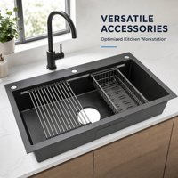 Évier de cuisine moderne de style coréen, une seule cuve, en acier inoxydable 304, noir mat, silencieux, anti-humidité, multifonction, fait à la main