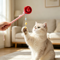 Jouet pour chat : Baguette interactive avec pompon et ruban, durable, légère, anti-ennui, pour l'exercice et l'entraînement, personnalisable avec logo