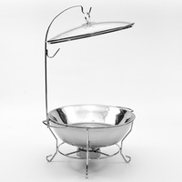 Chauffe-plat suspendu de luxe en acier inoxydable, récipient pour réchauffer les aliments pour buffet, chauffe-plat chauffé à l'alcool en acier inoxydable
