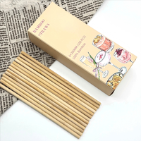 Pailles en bambou biodégradables et compostables ECOLIFE pour les fêtes et le camping, pailles à boisson jetables