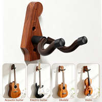 Penyangga Gitar Dinding Plastik Bentuk Headstock Kustom untuk Gitar Akustik, Elektrik & Bass serta Ukulele