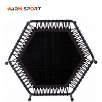 Trampolín Profesional Personalizado de PVC para Interiores, Mini Hexagonal, Económico, para Gimnasia, con Barra Ajustable