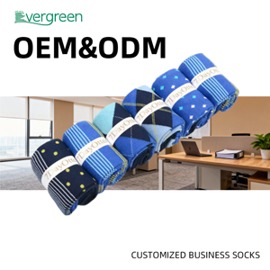 <span class=keywords><strong>Chaussettes</strong></span> pour homme en coton modal, mi-longues, respirantes, à motif jacquard géométrique bleu, style cadeau d'affaires, en boîte, pour <span class=keywords><strong>petites</strong></span> commandes - Product Image 1