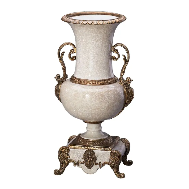 Maceta de cerámica alta para decoración del hogar, artículo decorativo, accesorios modernos, retro, de lujo, con detalles decorativos