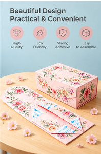 Custom <b>Floral</b> Pattern Collapsible Gift <b>Box</b> Recyclable Paperboard Easy Assembly for Small Gifts Accessories Foldable Gift <b>Box</b> - Product Image 5