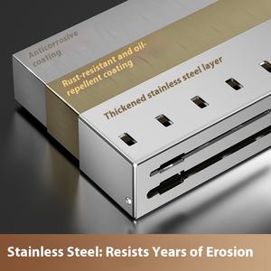 Porte-couteaux mural multifonctionnel moderne en acier inoxydable et <span class=keywords><strong>cage</strong></span> à baguettes, support de rangement de cuisine sans perçage - Product Image 4