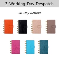 Yihe meilleure vente 7 couleurs disque lié A6 planificateur budgétaire en cuir de crocodile avec autocollants et enveloppe de trésorerie disponible