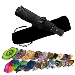 Compact Reverse Close Quick Dry Design Umbrella Car Office Travel Easy to Carry Practical Folding Umbrella - Product Image 1