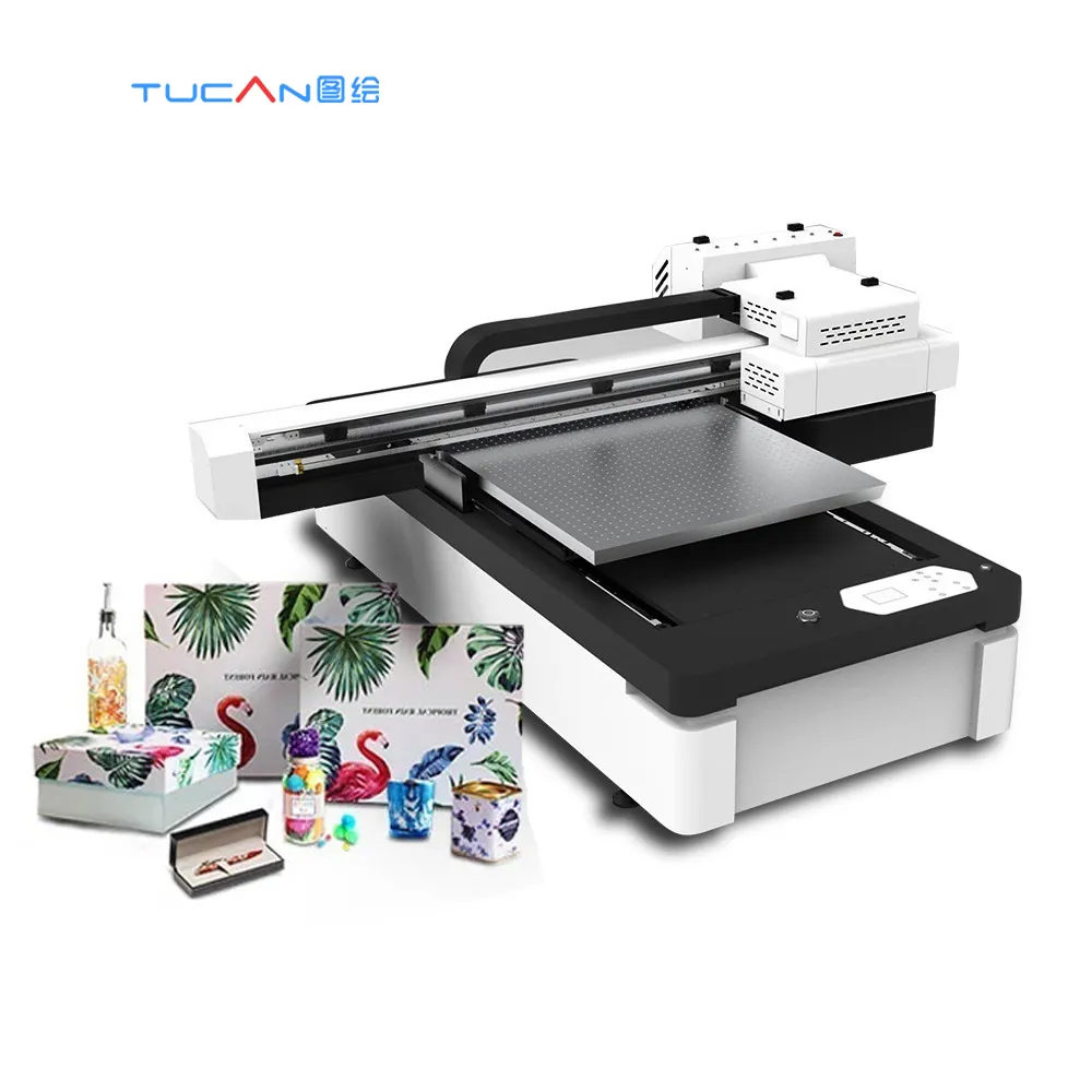 Kecil 6090 Uv Flatbed Printer Multi Fungsi Uv Mesin Cetak Inkjet Ponsel Case Printer