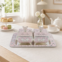 Ensemble de sucriers en argent plaqué pour servir des fruits secs, des bonbons, décoration de la maison, artisanat indien, café, thé, sucre, épices, deux pots