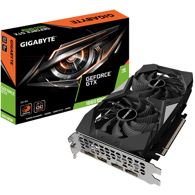 Used GIGABYTE GTX 1660 Super OC 6G GPU with 6GB GDDR6 192-Bit Memory Interface in Stock