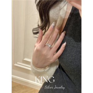 Anillo de Calabaza King Silver Jewelry, Plata de Ley S925, Anillo de Moda para Mujer, Regalo - Product Image 4