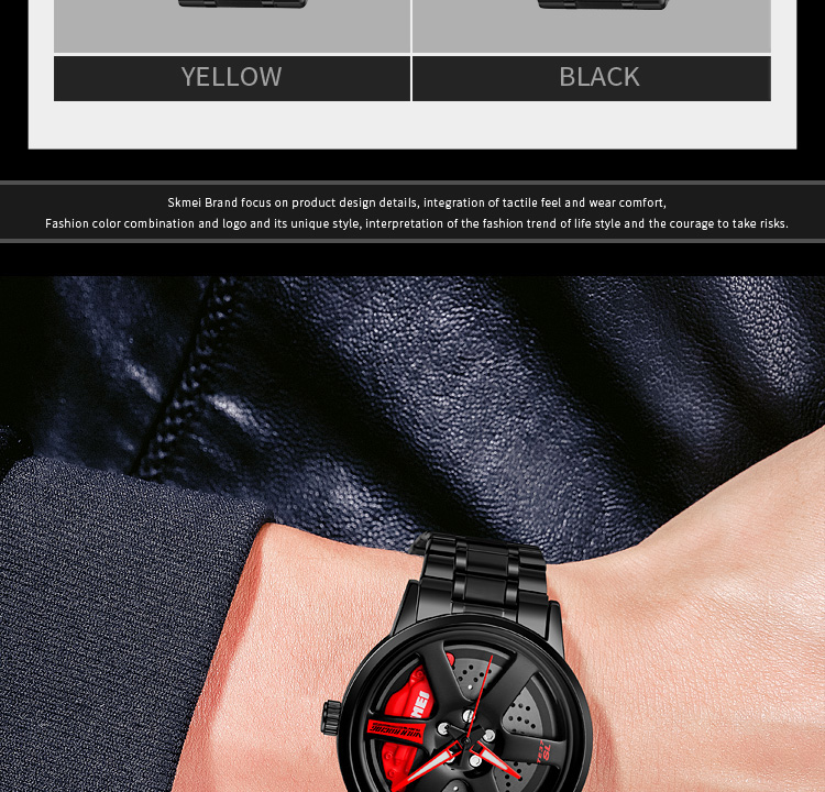 SKMEI 1787 New Wheels Rolling Creative Fashion Men's Watch Che Youhui League Fans Butterfly Double Snap Gift Wristwatch