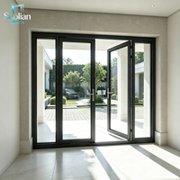Système de porte battante moderne en aluminium avec profil à rupture de pont thermique pour entrée de restaurant extérieur, café et décoration commerciale