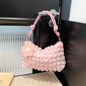 Nuevo Bolso de Mano con Diseño de Flores de Burbuja, Estilo Chino, Bolso de Hombro para Mujer, con Cierre, Impermeable, de Poliéster, Portátil, Reutilizable, para el Almuerzo - Product Image 4