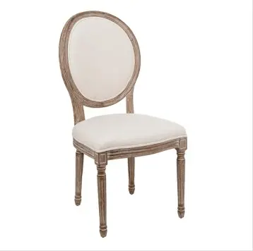 Cadeira de sala de jantar, antiguidade, clássica, francesa, mobiliário redonda, parte traseira redonda, luxuosa, cadeira de jantar