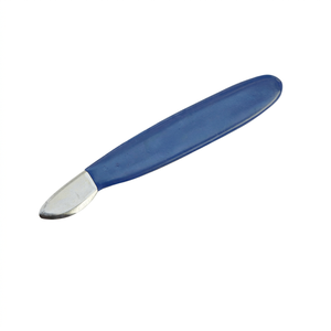 Pince à épiler ovale en plastique pour la fabrication de bijoux, manche bleu, pointe argentée - Product Image 1