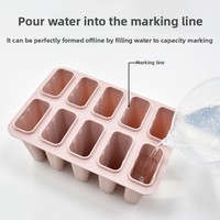 Moule à crème glacée en silicone créatif à 10 liens Plateau à glace d'été facile à libérer pour les aliments faits maison Nouveau fabricant de crème glacée domestique