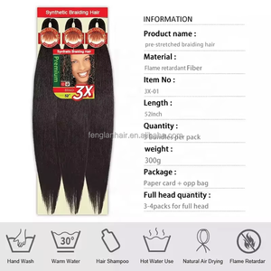 3X treccia facile 52 pollici extension capelli sintetici Pre-allungati stile Pony treccia capelli per trecce africano trecce singola trama - Product Image 4