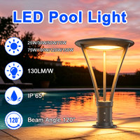 Lampe de poteau LED 3030SMD étanche IP65 de haute qualité, 130lm/W, avec capteur photocellule, installation facile en aluminium pour jardin extérieur