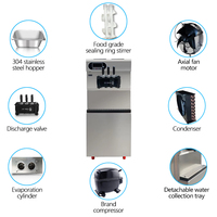Machine à glace molle commerciale 3 saveurs (mangue) 25-28L/H – Prix compétitifs