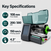 Imprimante thermique multifonctionnelle portable de bureau à transfert thermique