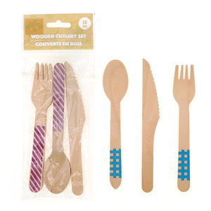 Couverts en bois personnalisés avec logo, couteau, fourchette et cuillère biodégradables pour <span class=keywords><strong>restaurant</strong></span>, dessert, fête, événement - Product Image 2