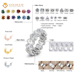 Igi เพชรที่ปลูกในแล็บ5-10CT กำหนดเอง18K 14K 10K แหวนหมั้นสุดหรู unisex รูปไข่ VVS Def goldleafgem - Product Image 4