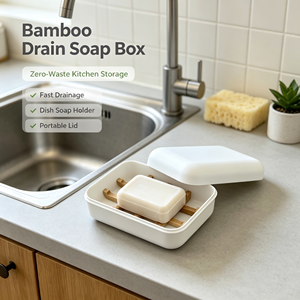 Scatola Porta Sapone Biodegradabile <span class=keywords><strong>da</strong></span> Viaggio in Bambù con Coperchio per Bagno, Shampoo, Balsamo, Piatti, Casa, Doccia, <span class=keywords><strong>Esterno</strong></span>, Escursioni e Campeggio - Product Image 1
