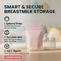 Sacs de conservation du lait maternel réutilisables, étanches à l'humidité, avec fermeture éclair et marques de mesure