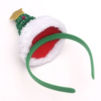 Niedliches Weihnachtsbaum-förmiges Polyester-Haarband mit Roten & Grünen LED-Lichtern für Kinder & Erwachsene Partydekoration