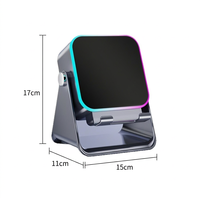 Nouveau support de téléphone haut-parleur sans fil à induction, rechargeable avec lumière RGB, lecteur de musique, support d'enceinte carré 5-en-1, vente chaude