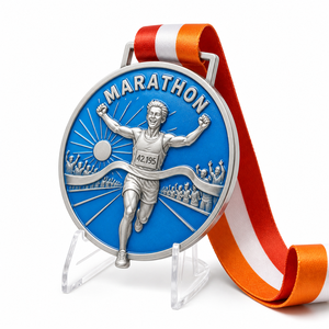 Medalla Deportiva Personalizada de Fábrica, Medalla de Aleación de Zinc con Diseño Recortado para Carreras, Cross Country, Montañismo y Maratón - Product Image 1