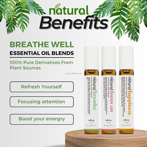 Huiles essentielles bio vegan en roll-on pour le corps, prix <span class=keywords><strong>d</strong></span>'usine, Happy Focus Breath, aromathérapie, relaxation, soulagement du stress, <span class=keywords><strong>parfum</strong></span> - Product Image 2