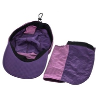 Casquette de baseball en nylon pour course en extérieur RTS avec cache-oreilles, protection visage et cou, visière à 3 plis, coupe-vent, tissu courant – Unisexe Adulte