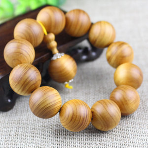 Cliff Cypress Wood <b>Bracelet</b> 20mm 12 Beads Unisex Religious Jewelry - Product Image 2