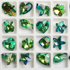 Zhubi Multi Shapes Blue <strong>Emerald</strong> Pendant Glass <strong>Beads</strong> Elegant Butterfly Star Fish <strong>Drop</strong> Heart Crystal <strong>Beads</strong> for Jewelry Making - Product Image 6