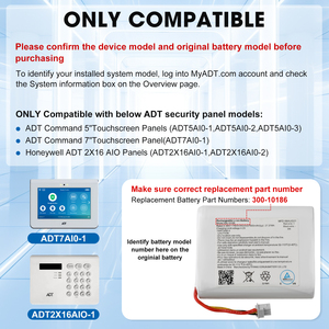 Аккумулятор Rapthor 7950 мАч (замена 300-10186) для панели управления ADT Command Smart Security, 3.6В / 3.7В / 4.2В, 29.42Втч - Product Image 3