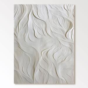 Peinture à l'huile minimaliste faite à la main encadrée, art mural pour la décoration intérieure rétro-moderne - Product Image 2