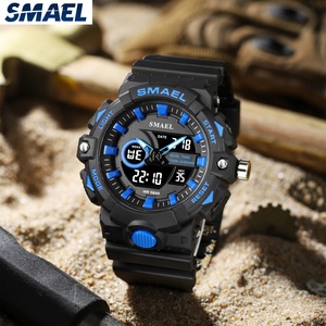 Montre de sport numérique SMAEL 8081 étanche pour homme avec chronomètre, alarme, affichage LED et bracelet en plastique - Product Image 1