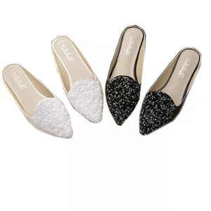 Nouvelles pantoufles semi-ouvertes pour femmes enceintes, version coréenne, à bout pointu, polyvalentes, élégantes et tendance - Product Image 3