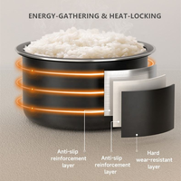 Autocuiseur programmable 3 L pour la cuisson des aliments par micro-ordinateur Autocuiseur à riz multi-usage à micro-pression pour le ménage.