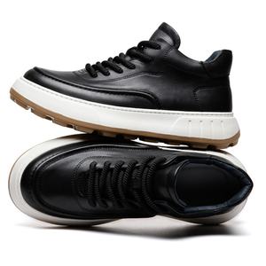 Zapatos Deportivos Casuales para Hombre, con Suela Gruesa, de Cuero con Cordones, Alta Calidad, Personalizados, Nuevo Estilo Otoñal, para Caminar al Aire Libre, que Aumentan la Estatura - Product Image 6