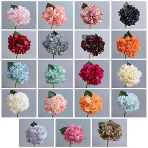 Новые реалистичные искусственные цветы гортензии из шелка, ручной работы, разноцветные, 5 головок, для свадебного и школьного декора - Product Image 3