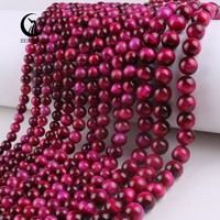 Perles en œil de tigre rose naturel Zhe Ying 6 mm 8 mm 10 mm, pierres naturelles pour la fabrication de bracelets