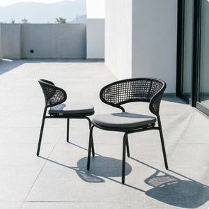 Modern Hollow Grid Woven Rattan Chair Round Single Pedestal High <b>Table</b> Patio <b>Bar</b> Furniture - Product Image 2