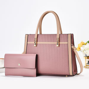 Nouvel ensemble de sacs à main de luxe 2 pièces pour femmes, sacs fourre-tout tendance en cuir PU avec fermeture éclair, design imprimé à la mode, toutes saisons, multi-usages - Product Image 3