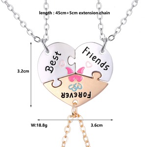 Venta al por mayor de moda de los niños <span class=keywords><strong>amor</strong></span> empalme colgante collar personalizado <span class=keywords><strong>amor</strong></span> buen amigo collar conjunto - Product Image 5